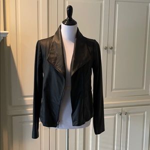Vince Scuba black leather jacket